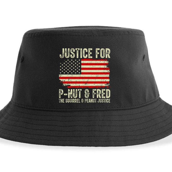 Justice For P Nut And Fred The Squirrel And Peanut Justice Sustainable Bucket Hat
