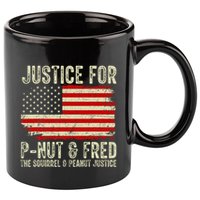 Justice For P Nut And Fred The Squirrel And Peanut Justice 11oz C Handle Ceramic Mug