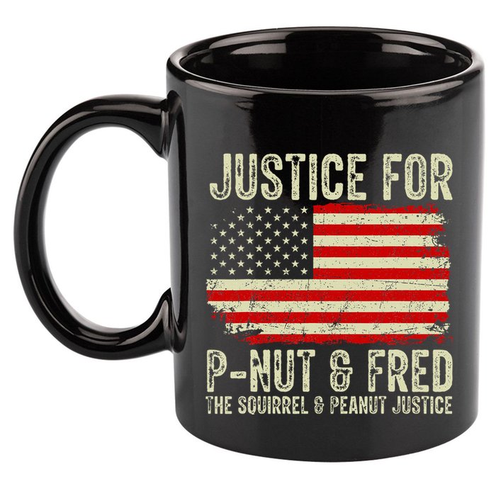 Justice For P Nut And Fred The Squirrel And Peanut Justice 11oz C Handle Ceramic Mug