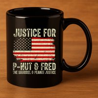 Justice For P Nut And Fred The Squirrel And Peanut Justice 11oz C Handle Ceramic Mug
