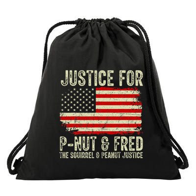 Justice For P Nut And Fred The Squirrel And Peanut Justice Drawstring Bag