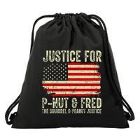 Justice For P Nut And Fred The Squirrel And Peanut Justice Drawstring Bag