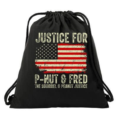 Justice For P Nut And Fred The Squirrel And Peanut Justice Drawstring Bag