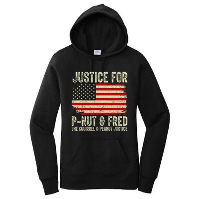 Justice For P Nut And Fred The Squirrel And Peanut Justice Women's Pullover Hoodie
