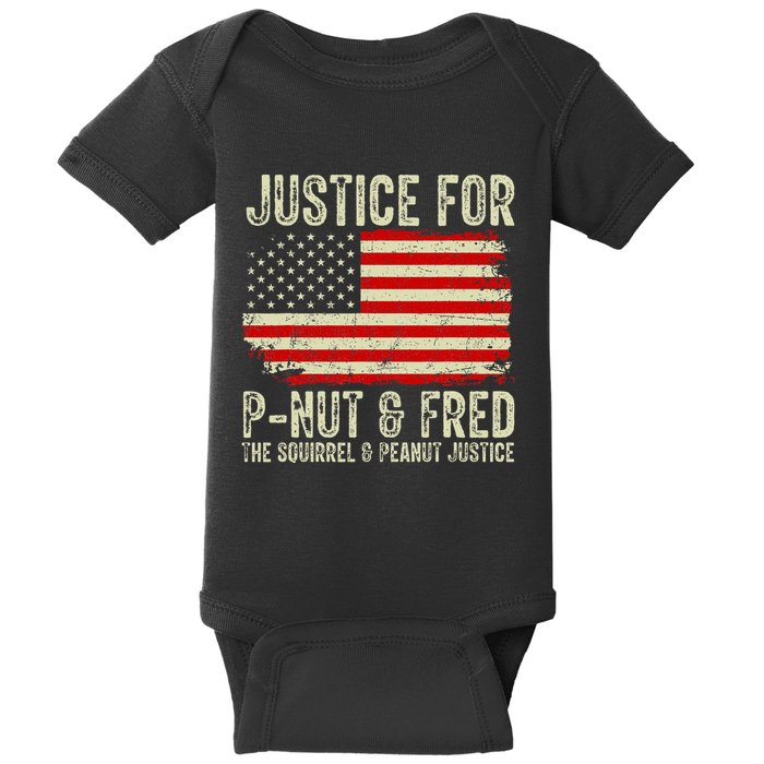 Justice For P Nut And Fred The Squirrel And Peanut Justice Baby Bodysuit