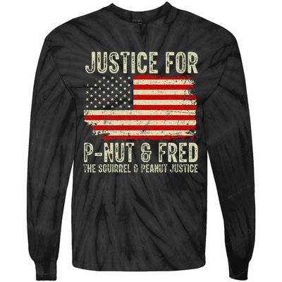 Justice For P Nut And Fred The Squirrel And Peanut Justice Tie-Dye Long Sleeve Shirt