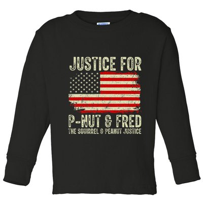 Justice For P Nut And Fred The Squirrel And Peanut Justice Toddler Long Sleeve Shirt