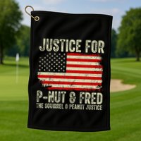 Justice For P Nut And Fred The Squirrel And Peanut Justice Golf Towel