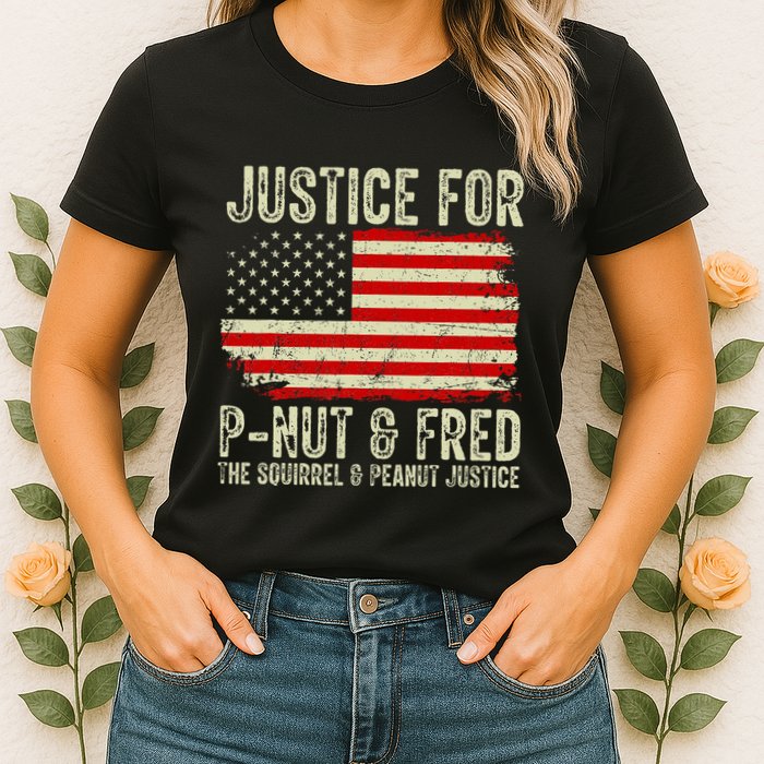 Justice For P Nut And Fred The Squirrel And Peanut Justice Womens T-Shirt