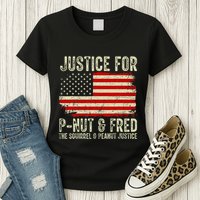 Justice For P Nut And Fred The Squirrel And Peanut Justice Womens T-Shirt