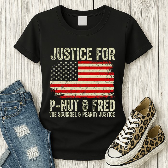 Justice For P Nut And Fred The Squirrel And Peanut Justice Womens T-Shirt