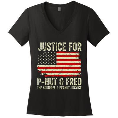 Justice For P Nut And Fred The Squirrel And Peanut Justice Women's V-Neck T-Shirt