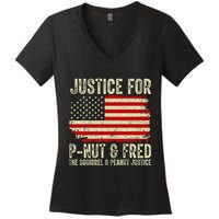 Justice For P Nut And Fred The Squirrel And Peanut Justice Women's V-Neck T-Shirt