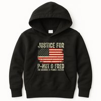 Justice For P Nut And Fred The Squirrel And Peanut Justice Kids Hoodie
