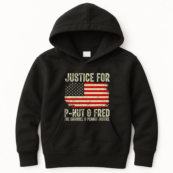 Justice For P Nut And Fred The Squirrel And Peanut Justice Kids Hoodie