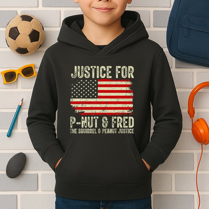 Justice For P Nut And Fred The Squirrel And Peanut Justice Kids Hoodie