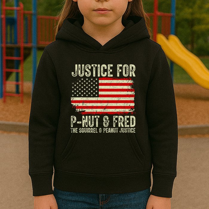 Justice For P Nut And Fred The Squirrel And Peanut Justice Kids Hoodie