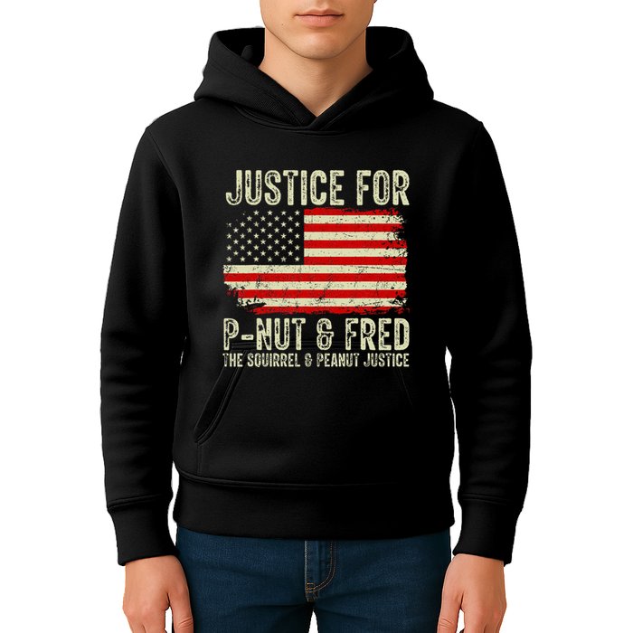 Justice For P Nut And Fred The Squirrel And Peanut Justice Kids Hoodie