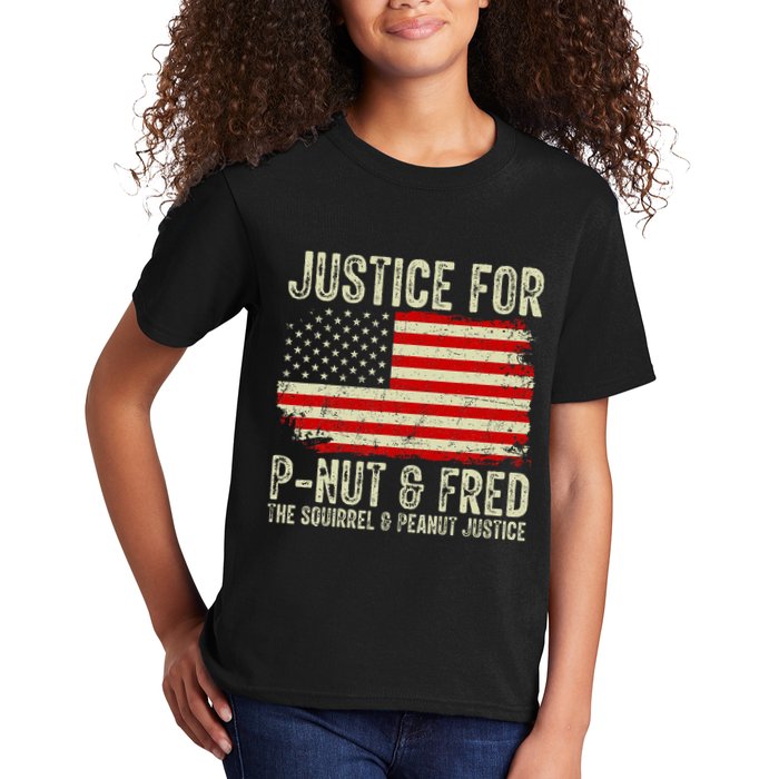 Justice For P Nut And Fred The Squirrel And Peanut Justice Kids T-Shirt