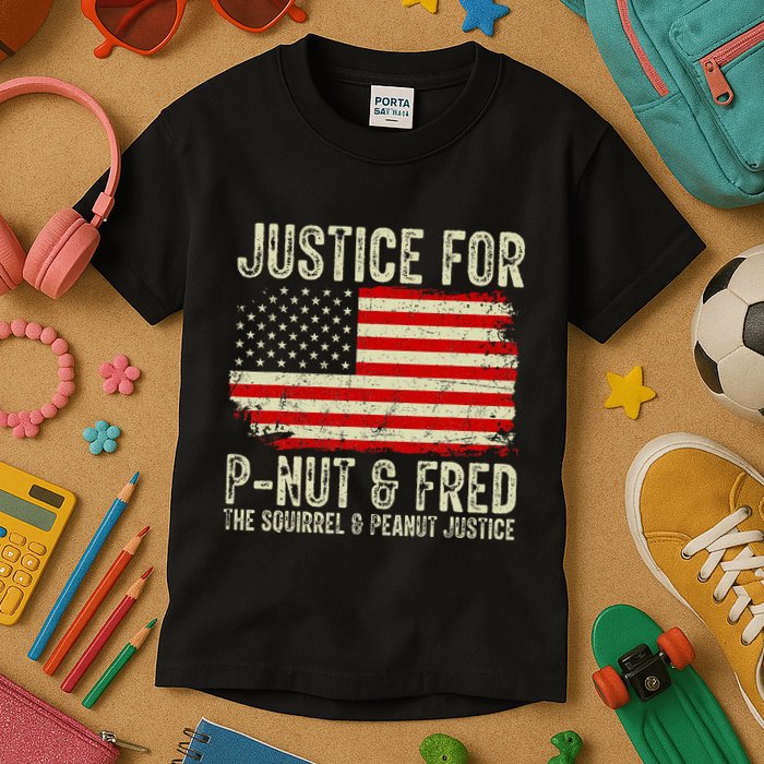 Justice For P Nut And Fred The Squirrel And Peanut Justice Kids T-Shirt