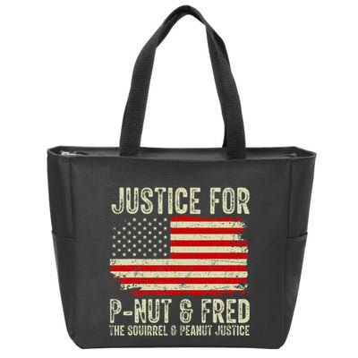 Justice For P Nut And Fred The Squirrel And Peanut Justice Zip Tote Bag