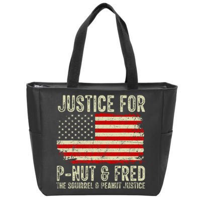 Justice For P Nut And Fred The Squirrel And Peanut Justice Zip Tote Bag