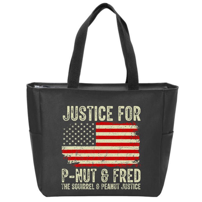 Justice For P Nut And Fred The Squirrel And Peanut Justice Zip Tote Bag