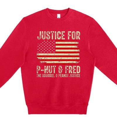 Justice For P Nut And Fred The Squirrel And Peanut Justice Premium Crewneck Sweatshirt