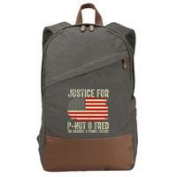 Justice For P Nut And Fred The Squirrel And Peanut Justice Cotton Canvas Backpack