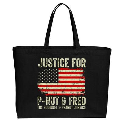 Justice For P Nut And Fred The Squirrel And Peanut Justice Cotton Canvas Jumbo Tote