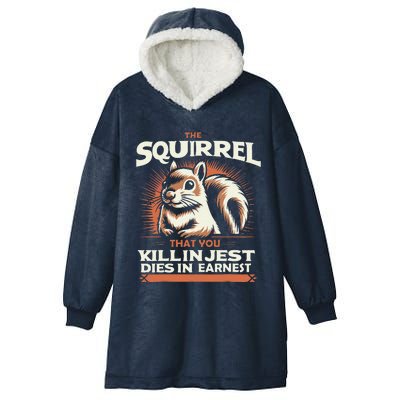 Justice For Peanut The Squirrel Funny Vintage Design Hooded Wearable Blanket