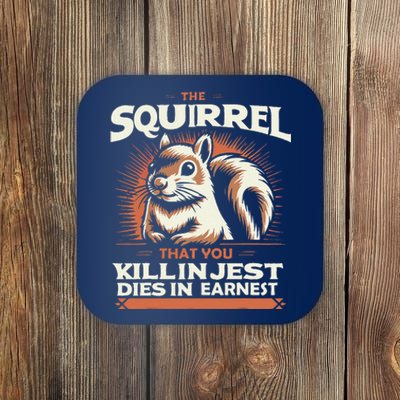 Justice For Peanut The Squirrel Funny Vintage Design Coaster