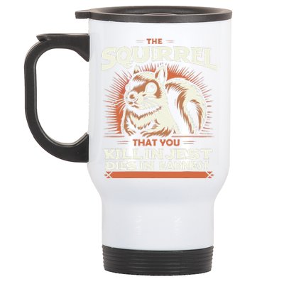 Justice For Peanut The Squirrel Funny Vintage Design Stainless Steel Travel Mug