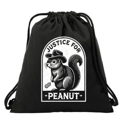 Justice For Peanut The Squirrel Funny Wanted Peanut Squirrel Gift Drawstring Bag