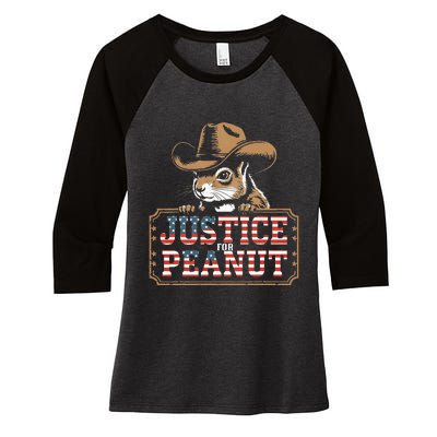 Justice For Peanut The Squirrel Peanut Squirrel Women's Tri-Blend 3/4-Sleeve Raglan Shirt