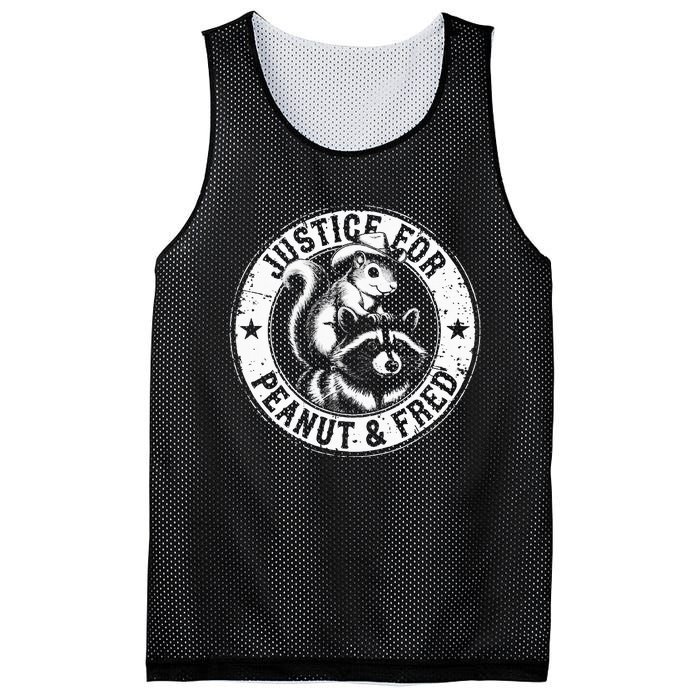 Justice For Peanut & Fred Cute Squirrel Cowboy Hat Racoon Mesh Reversible Basketball Jersey Tank