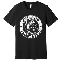 Justice For Peanut & Fred Cute Squirrel Cowboy Hat Racoon Premium T-Shirt