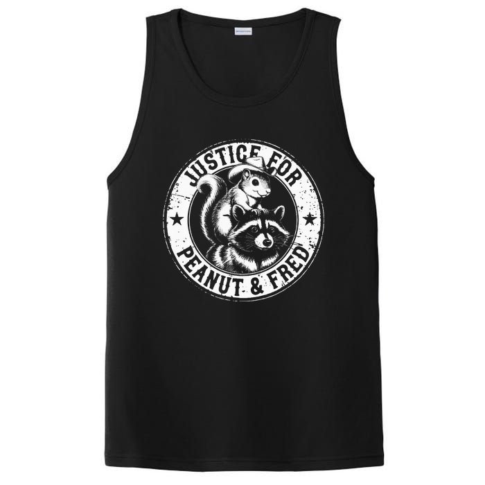 Justice For Peanut & Fred Cute Squirrel Cowboy Hat Racoon PosiCharge Competitor Tank