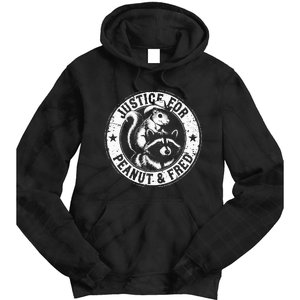 Justice For Peanut & Fred Cute Squirrel Cowboy Hat Racoon Tie Dye Hoodie