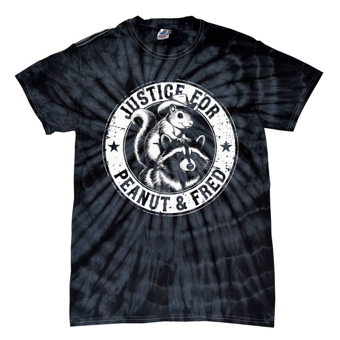 Justice For Peanut & Fred Cute Squirrel Cowboy Hat Racoon Tie-Dye T-Shirt