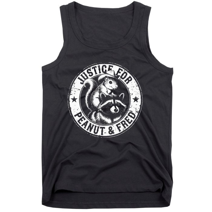 Justice For Peanut & Fred Cute Squirrel Cowboy Hat Racoon Tank Top