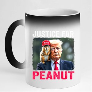 Justice For Peanut The Squirrel Trump 2024 Gift 11oz Black Color Changing Mug