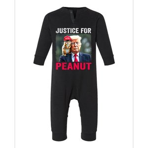 Justice For Peanut The Squirrel Trump 2024 Gift Infant Fleece One Piece