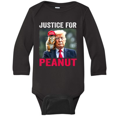 Justice For Peanut The Squirrel Trump 2024 Gift Baby Long Sleeve Bodysuit