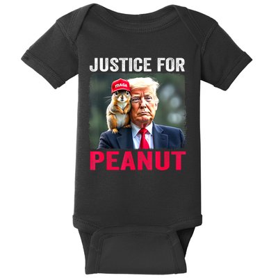 Justice For Peanut The Squirrel Trump 2024 Gift Baby Bodysuit