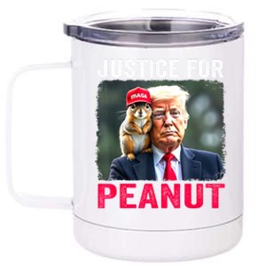 Justice For Peanut The Squirrel Trump 2024 Gift 12 oz Stainless Steel Tumbler Cup