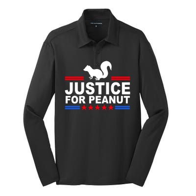 Justice For Peanut The Squirrel 2024 Silk Touch Performance Long Sleeve Polo