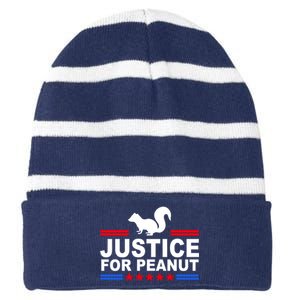 Justice For Peanut The Squirrel 2024 Striped Beanie with Solid Band