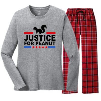 Justice For Peanut The Squirrel 2024 Women's Long Sleeve Flannel Pajama Set 