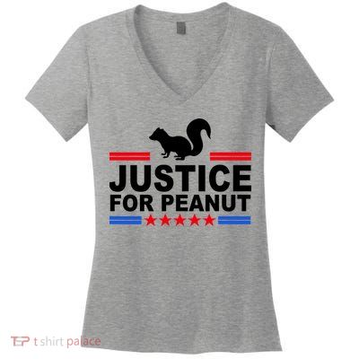 Justice For Peanut The Squirrel 2024 Women's V-Neck T-Shirt